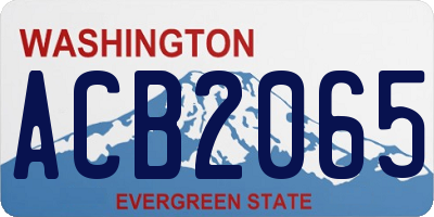 WA license plate ACB2065