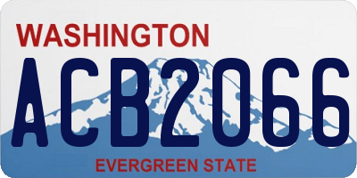 WA license plate ACB2066