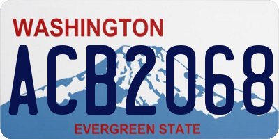 WA license plate ACB2068