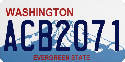 WA license plate ACB2071