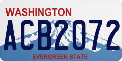 WA license plate ACB2072