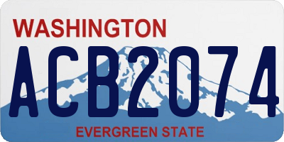 WA license plate ACB2074