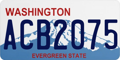 WA license plate ACB2075