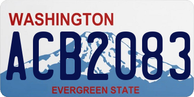 WA license plate ACB2083