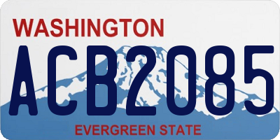 WA license plate ACB2085