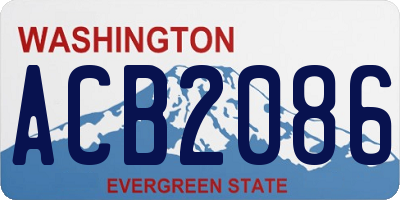 WA license plate ACB2086