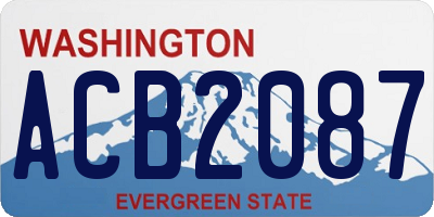 WA license plate ACB2087