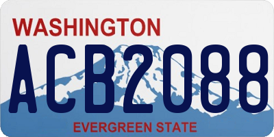 WA license plate ACB2088
