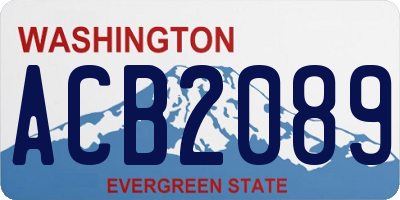 WA license plate ACB2089