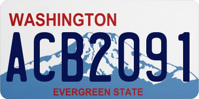 WA license plate ACB2091