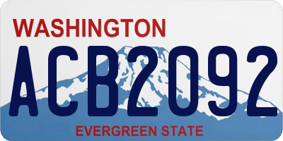 WA license plate ACB2092