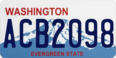 WA license plate ACB2098