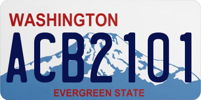 WA license plate ACB2101