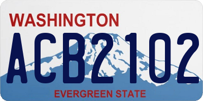 WA license plate ACB2102