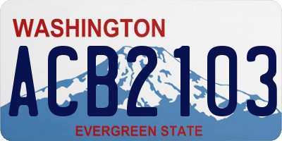 WA license plate ACB2103