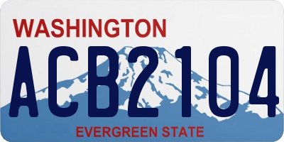WA license plate ACB2104
