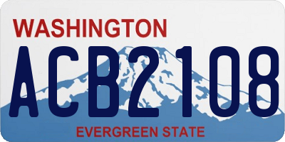 WA license plate ACB2108