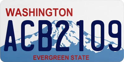WA license plate ACB2109