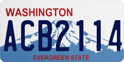 WA license plate ACB2114