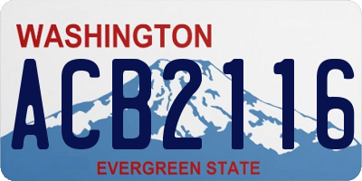 WA license plate ACB2116