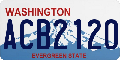WA license plate ACB2120