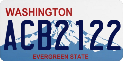WA license plate ACB2122