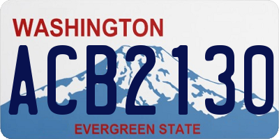 WA license plate ACB2130