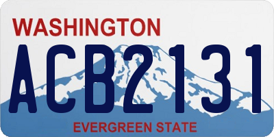 WA license plate ACB2131
