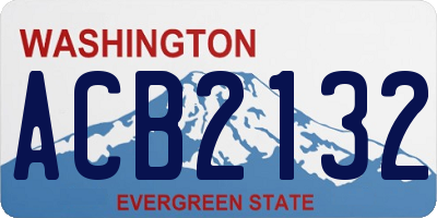 WA license plate ACB2132