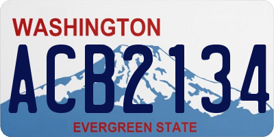 WA license plate ACB2134