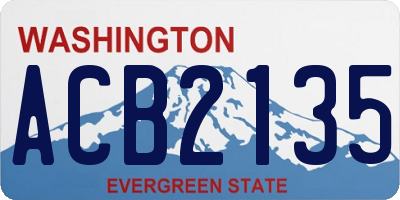 WA license plate ACB2135