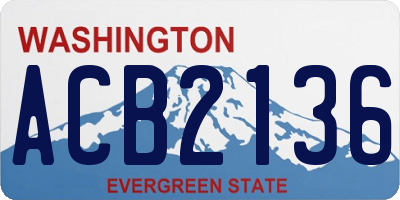 WA license plate ACB2136