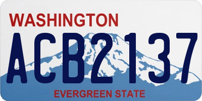 WA license plate ACB2137