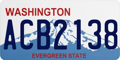 WA license plate ACB2138