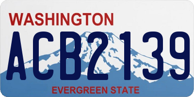 WA license plate ACB2139
