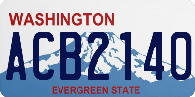 WA license plate ACB2140