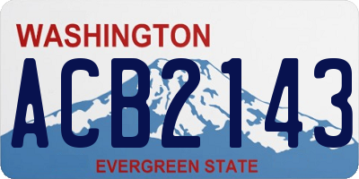 WA license plate ACB2143
