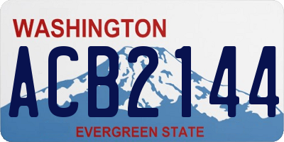 WA license plate ACB2144