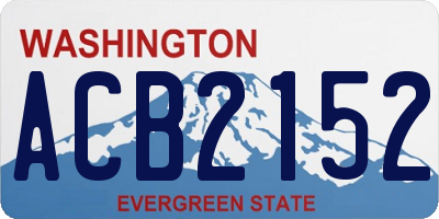 WA license plate ACB2152