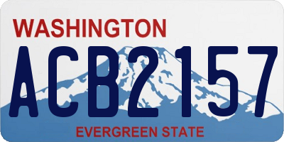 WA license plate ACB2157