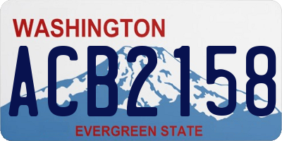 WA license plate ACB2158