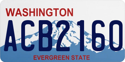 WA license plate ACB2160