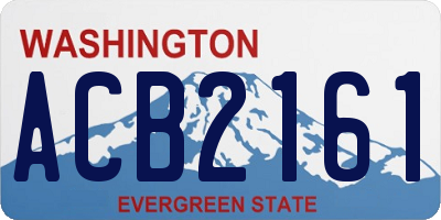 WA license plate ACB2161