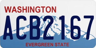 WA license plate ACB2167