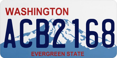 WA license plate ACB2168