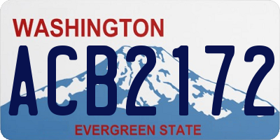 WA license plate ACB2172