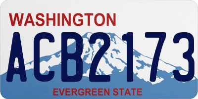 WA license plate ACB2173