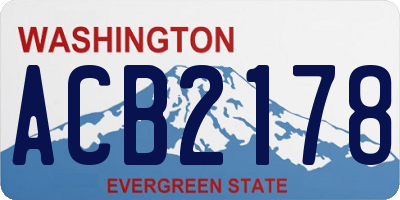 WA license plate ACB2178