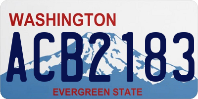 WA license plate ACB2183