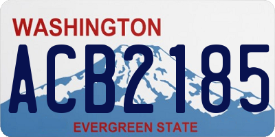 WA license plate ACB2185